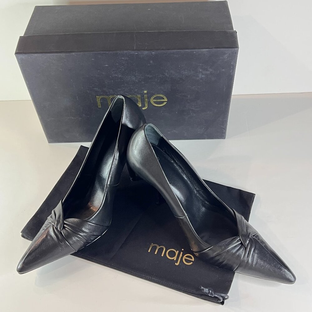 Maje Black Leather Heels